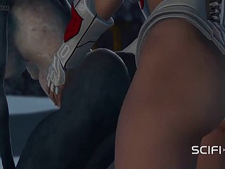 الجنس الفضائي الساخن على كوكب خارج المجموعة الشمسية! كائن فضائي تمارس الجنس معه من قبل امرأة فضائية ترتدي بدلة فضائية بحزام