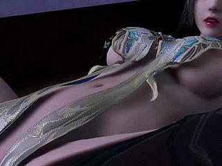 3D 큰 가슴 치어리더가 체육관에서 섹스를 당했다