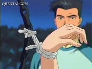 Anime naga dziewczyna zostaje ogrodzony i gangbanged