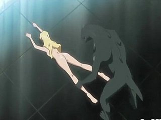 Busty anime twarde fucked przez Potwór jaszczurki